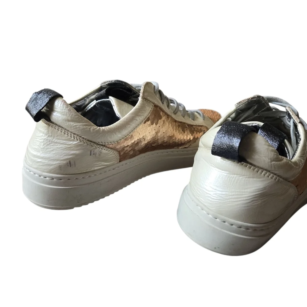 P448 Women’s Sneakers – Size 39 – Soho Mixed Metallic‎ & Cork Panels